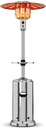 Patio Heater, 48,000 BTU Portable Heater, Stainless Steel Propane Outdoor Heaters for Patio, Backyard, Balcony with Wheels, Silver