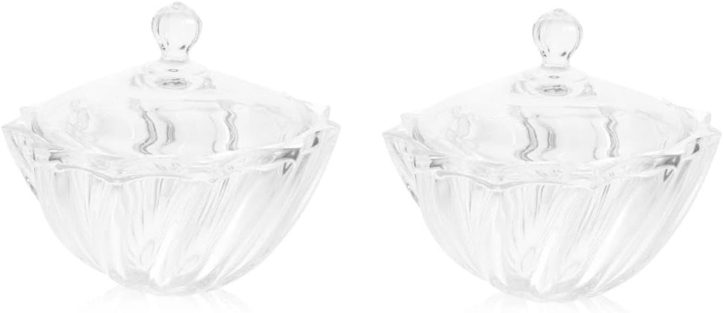 IMIKEYA 2pcs Glass Cookie Storage Jar with Lid Elegant Candy Canister for Snacks Airtight Glass Sugar Bowl for Kitchen and Events for Weddings and Gatherings