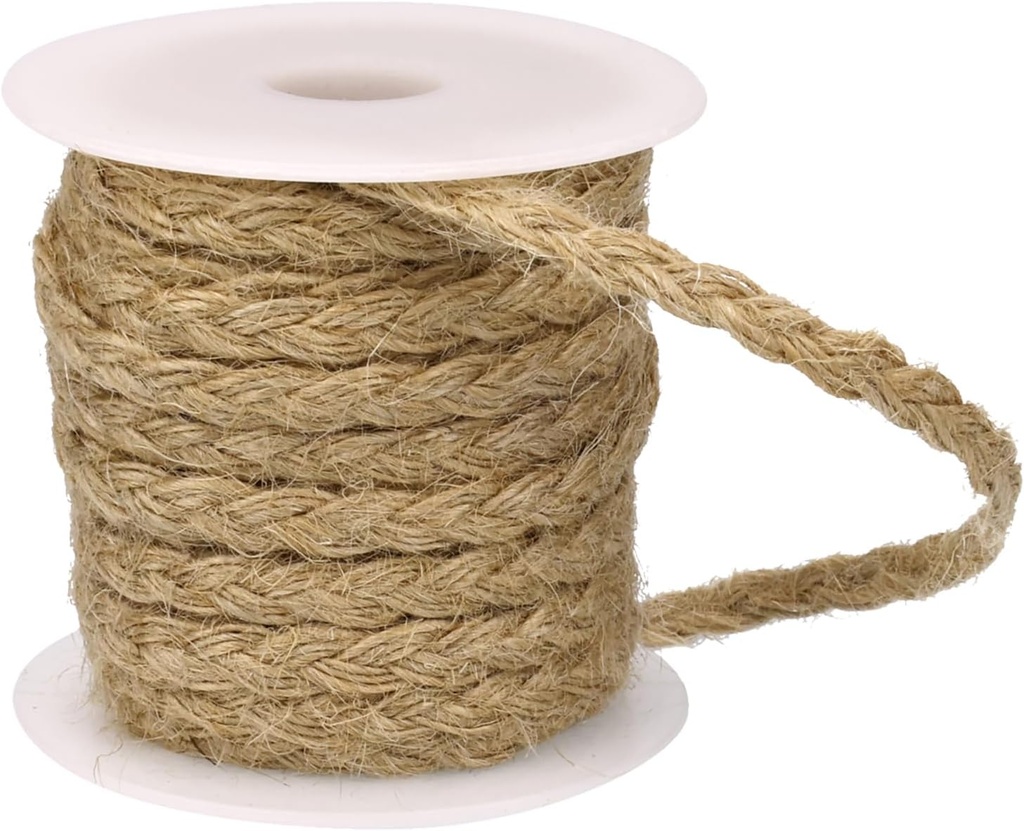 Natural Jute Twine with Green Leaf Ribbon – 33ft Decorative Vine Rope for Gardening, Plant Hanging, Crafts, Gift Wrapping, and DIY Projects (Jute Twine)