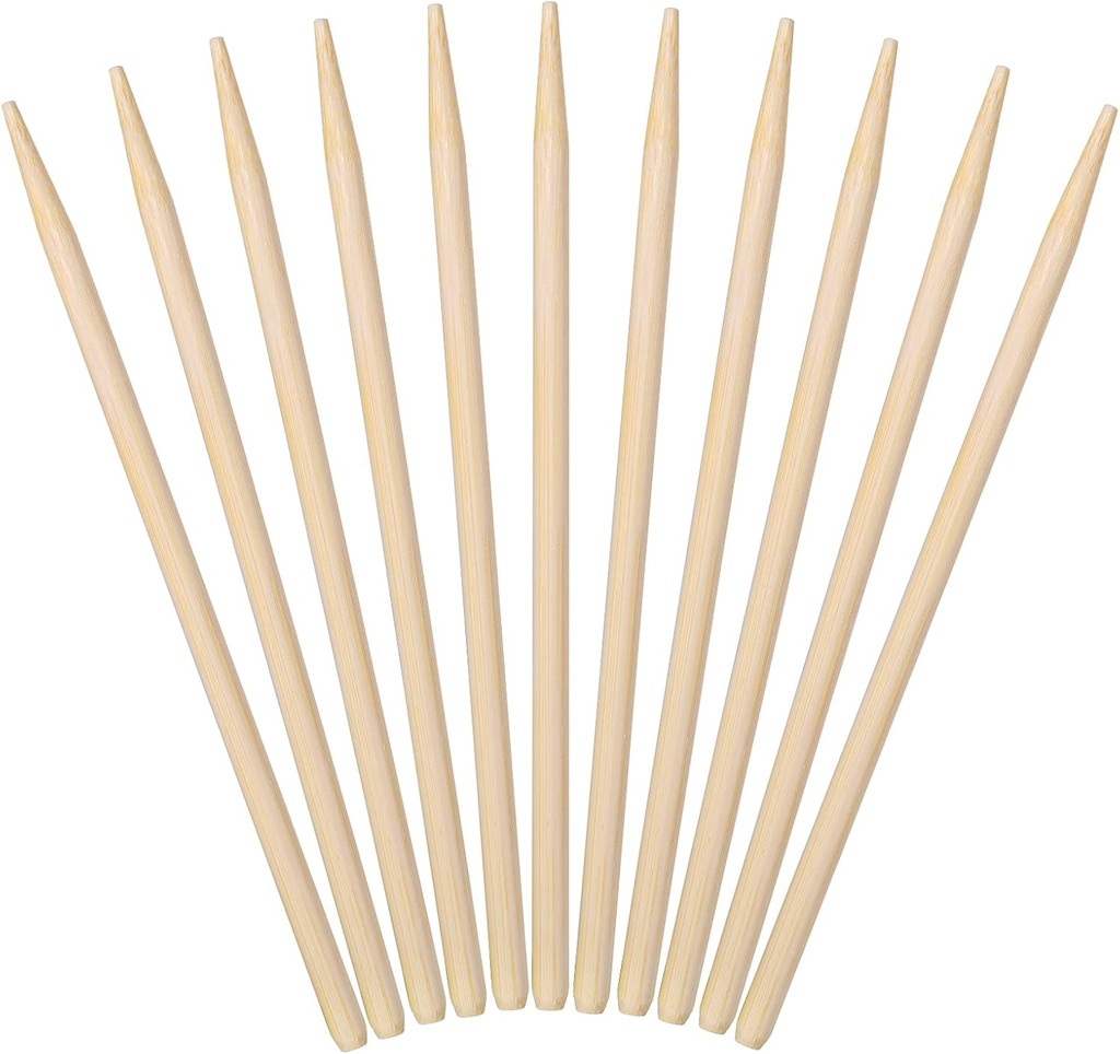 Minisland Premium 5.5 Inch Bamboo Skewers 5mm Thick Short Semi-point Caramel Candy Apple Corn Dog Sticks 100 Counts -MSL168