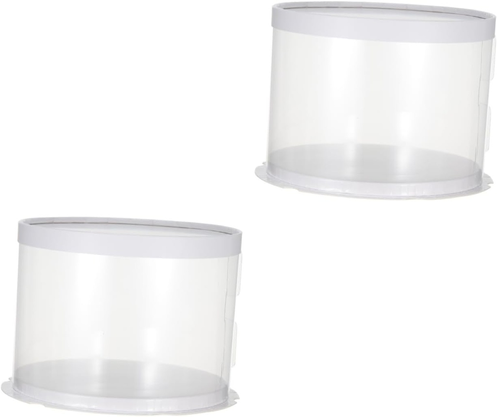 NOLITOY 2pcs Box Cake Box Cake Packaging Box Home Dessert Shop Tea Room Supplies Bakery Supplies Amusement School Supplies Cake Organizer Food Crisper Triple Packing Box Bread Box White