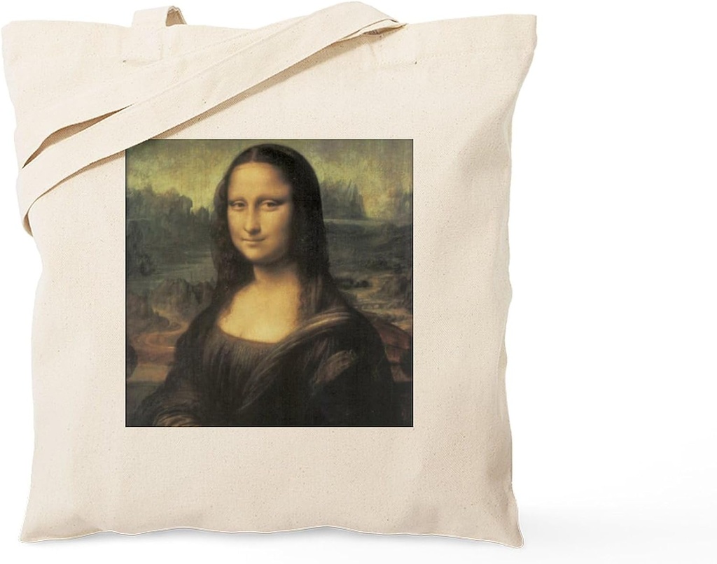 CafePress Vintage Mona Lisa Tote Bag Reusable Natural Beige Canvas Shopping Bag