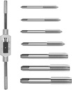 8PCS Metric Tap Set,Tap and Die Set,Hand Screw Thread Taps Set,Mini Metric Plug Tap Screw Tap Drill Tap Drill Set Tapping tool M3 M4 M5 M6 M8 M10 M12 with Adjustable Tap Wrench Tool 1/16-1/2"