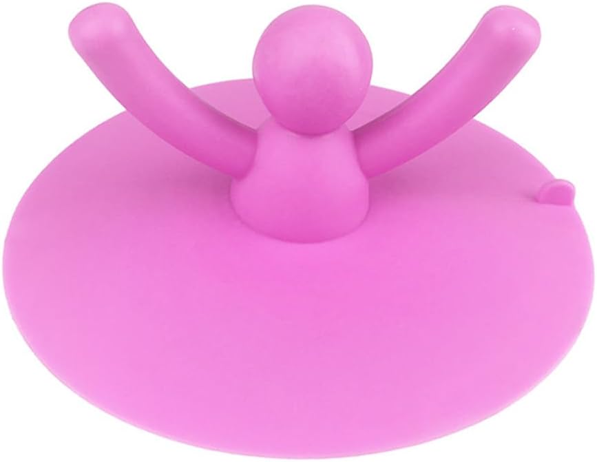 AKOAK 1 Pack Cute Human-Shaped Floor Drain Plug Household Kitchen Toilet Bathroom Shower Waterproof Silicone Sink Plug Bathtub Drain Plug Tool (Pink)