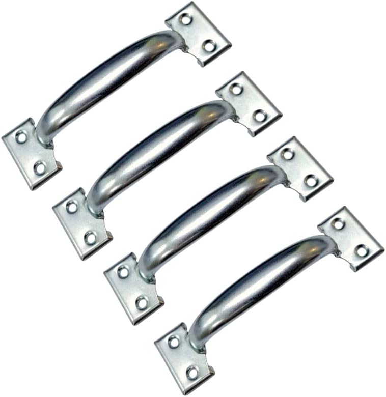 QCAA Door Pull, Steel, Zinc Plated, 5-3/4", 4 Pack, Made in Taiwan
