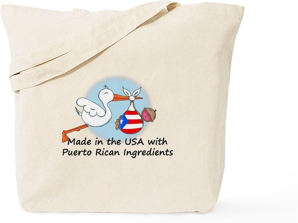 CafePress Stork Baby Puerto Rico USA Tote Bag Reusable Natural Beige Canvas Shopping Bag