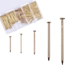 OMOTOOL Hardware Nail Assortment Kit (510pcs), Brass Plated Nails for Hanging Pictures and Woodworking, 5 Size Assortment