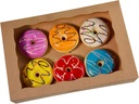 Brown Pastry Bakery Box 14x10x3inch,Large Donuts,Muffins,Cookies Boxes with PVC Window - Auto-Pop up Paper Box Nature Cardboard Take Out Container,Pack of 8