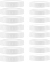16Pcs Plastic 8 Regular Mouth Lids and 8 Wide Mouth Plastic Storage Caps for Mason Jars, White