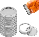 12 Pairs Wide Mouth Mason Jar Lids & Bands - Reusable Metal Canning Supplies for Ball/Kerr Jars (24-Pack Leak-Proof Airtight Lids)