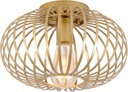 Fivess Lighting Modern Gold Flush Mount Light Fixture Metal Cage Single Semi Flush Mount Ceiling Light for Hallway Bedroom Kitchen Entryway Farmhouse