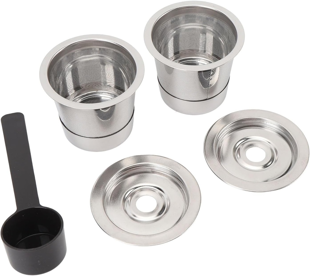 Pwshymi 2PCS Reusable Coffee Pod, Stainless Steel Refillable Coffeee Capsule, Easy to, Mesh Filter Design for Single Serve Coffee Makers