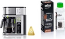 Braun MultiServe Coffee Machine 7 Programmable Brew Sizes / 3 Strengths + Iced Coffee & Hot Water & BRSC013 Descaling Solution, 6.8 Fl Oz (Pack of 1)