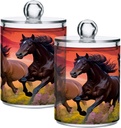 Three Horses 4PC Airtight Transparent Glass Storage Jar, Food Storage Container Glass, Can Store Candy, Salt, Coffee Beans, With lid, Easy To Use