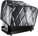 4 Slice Toaster Cover with Pocket Universal Size Toasters Dusts Covers Silver Geometric Figure Bread Machine Cover & Protection Bread Machine Protector Small Kitchen Appliance Covers