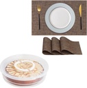 CraftyCrocodile Plastic Pie Carrier with Lid and Handles and Table Placemats Set of 4 Brown, Bundle