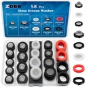 ZDBB 58 PCS Shower Head Garden Hose Screen Filter Gasket.Stainless Steel Water Filter Hose Washer Kit for 1/2,3/4 Inch Plumbing Faucet Screen Fittings and 5/8" Washing Machine Inlet Line Connection