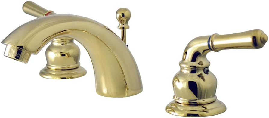 Kingston Brass KS2952 Naples Mini Widespread Lavatory Faucet, Polished Brass