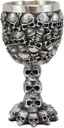 Ebros Day of The Dead Graveyard Ossuary Stacked Morphing Skulls Small Wine Goblet Or Shot Glass Chalice 3oz Human Skull Sacrifice As Kitchen Decorative Halloween Party Accent