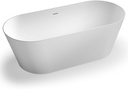 Ruvati 67-inch White epiStone Solid Surface Oval Freestanding Bath Tub Omnia Matte - RVB6750WH