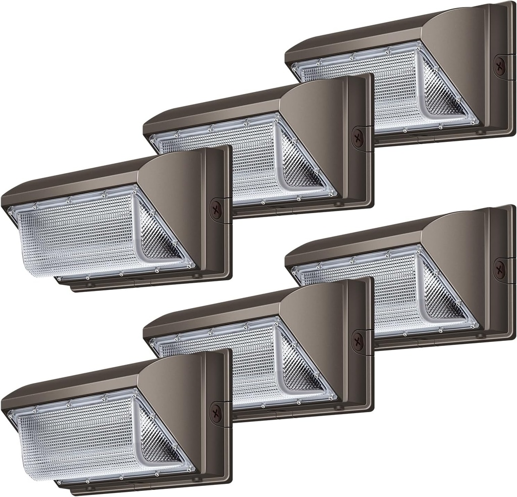 120W LED Wall Pack Light,18000LM 5000K LED Security Flood Lighting 110V-277V Commercial and Building IP65 Waterproof Outdoor Wall Mount Exterior Light for Garage Warehouses Yard 6 Pack