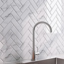 LaCheery 18 Tiles 12"x12" Marble Herringbone Peel and Stick Backsplash White Herringbone Backsplash Tile for Kitchen Peel and Stick On Tile Backsplash for Kitchen Wall Stove Bathroom Sink Back Splash