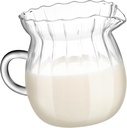 Gatuida Small Glass Pitcher Elegant Frothing Jug Versatile Creamer Dispenser for Coffee and Tea Sturdy Borosilicate Glass Design Kitchen Accessory