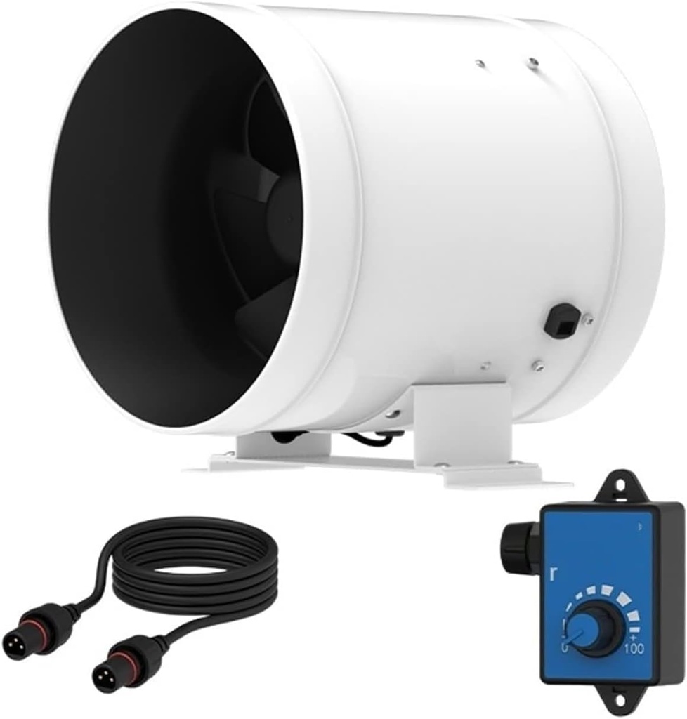 Ventilation Fan 6inch Exhaust Fan Adjustable Speed Duct Fan Kitchen Attic Window Airflow Booster Air Ventilator Pipe Ventilation Extractor ventilating Fan, (B