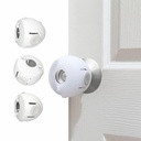 Child Proof Door Knob Covers, Door Knob Safety Cover for Kids, Baby Proof Safety Locks for Doors, 4 Pack/White