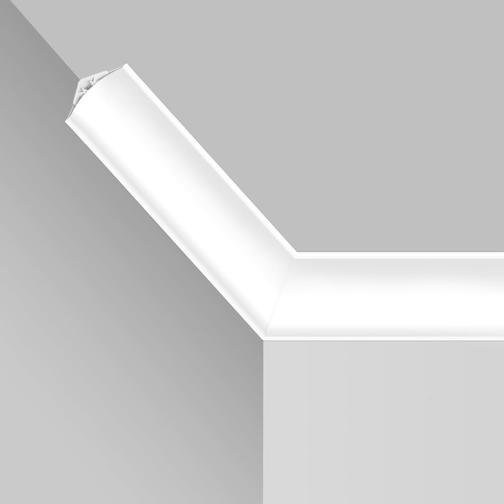 Ceiling Crown Molding Trim 10-Pack, Total Length 47 Ft, Durable PVC Molding - Easy Glue Installation, Suitable for Living Room, Bedroom, Commercial Use, White