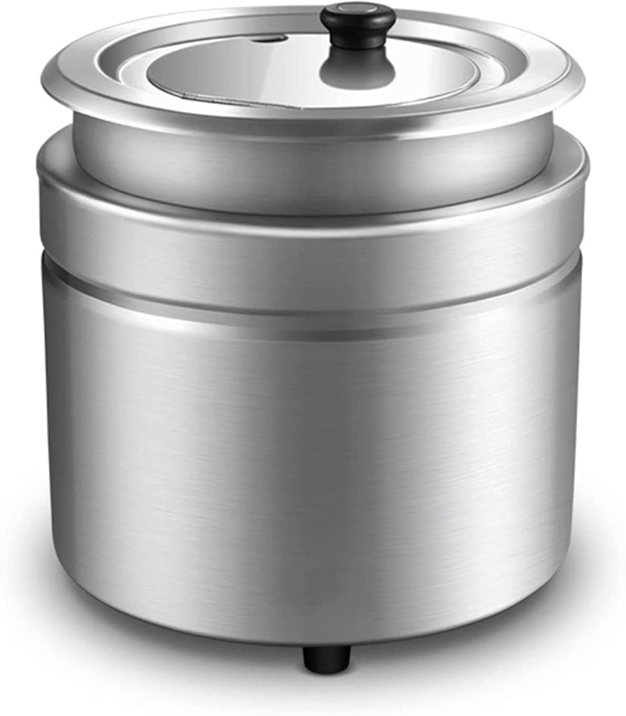 FLTRGO 9 L Commercial Soup Warmer Pot with Lid, Stainless Steel 3D Stereo Heating Electric Soup Kettle, for Buffet, Restaurant, Party, Event, and Catering