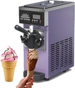 Commercial Ice Cream Maker,4-5L/H Yield,450W Countertop Soft Serve Machine with LCD Panel Puffing Shortage Alarm,Yogurt Maker for Restaurant Snack Bar, 3.5L Capacity Purple
