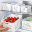 Large Fruit Containers for Fridge - Leakproof Food Storage Containers with Removable Colander - Dishwasher safe Produce Containers Keep Fruits, Vegetables, Berry, Meat Fresh longer (3)