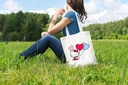 Cute Canvas Tote Bag - Cat Gifts for Women - Cat Mom Gifts - Reusable Birthday Bags (Hello Cutey Love)