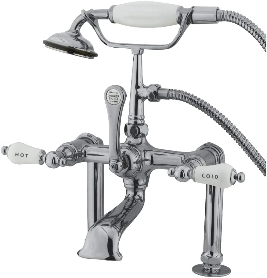 Kingston Brass CC108T1 Vintage Clawfoot Tub Faucet, 7-Inch Center, Polished Chrome