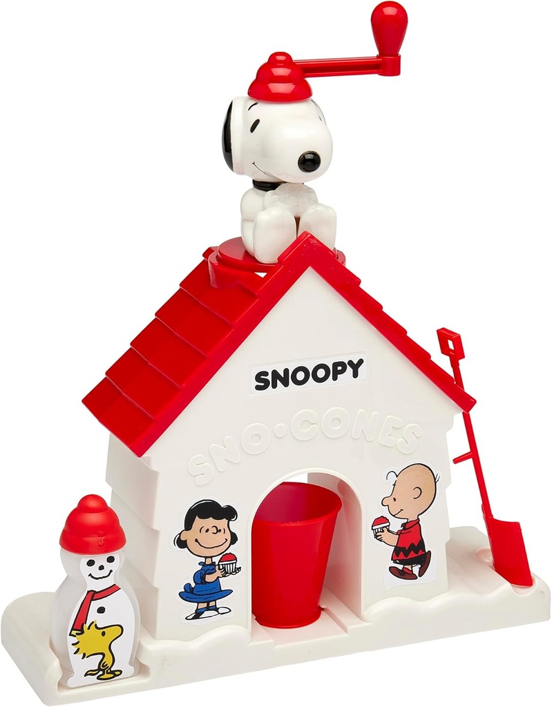 Cra-Z-Art Snoopy SNO-Cone Machine, Snow Cone Shaved Ice Maker Ice Shaver, Snoopy House Shaped Shaved Ice Maker Comes with Fruit Punch Flavor Packet, Ages 6 and Up, White