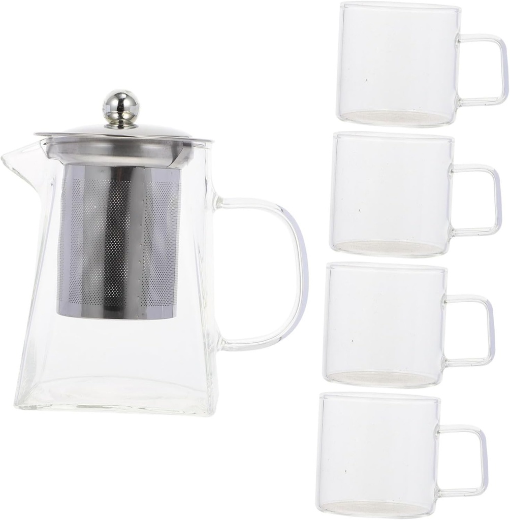 DECHOUS - Teapot with Cups Creative Teaware for Brewing Elegant Design for Home and Includes Tea Cups