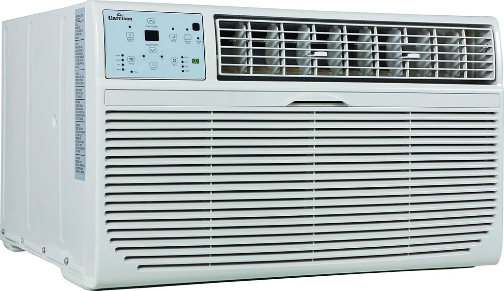 GARRISON 2477813 R-410A Through-The-Wall Heat/Cool Air Conditioner with Remote Control, 9000 BTU, White