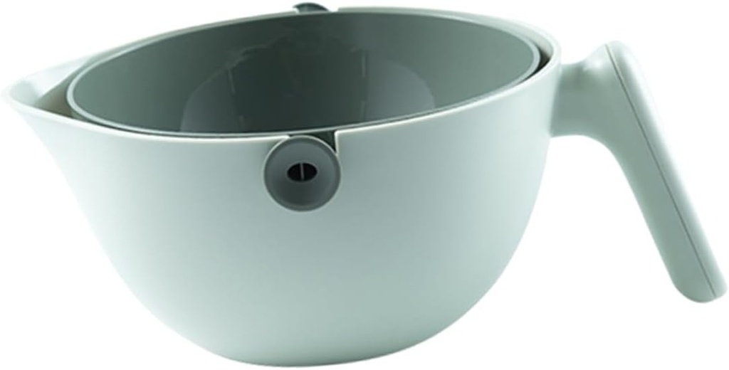 ABOOFAN Double-layer Draining Basket for Kitchen Rotating Storage Basket for Fruits and Vegetables Easy to Use and Clean for Home and Restaurant Use Light Green