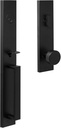 Weslock Xanthis Single Cylinder Handle Set with Mesa Knob (Matte Black, Keyed Handleset)
