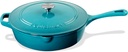 Cuisinart 12-Inch Cast Iron Chicken Fryer with Lid, 4.5 Quart Capacity, Porcelain Enameled Interior, Oven Safe, Induction Compatible, Teal Gradient