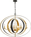 Crystorama Luna 8 Light English Bronze + Antique Gold Oval Chandelier