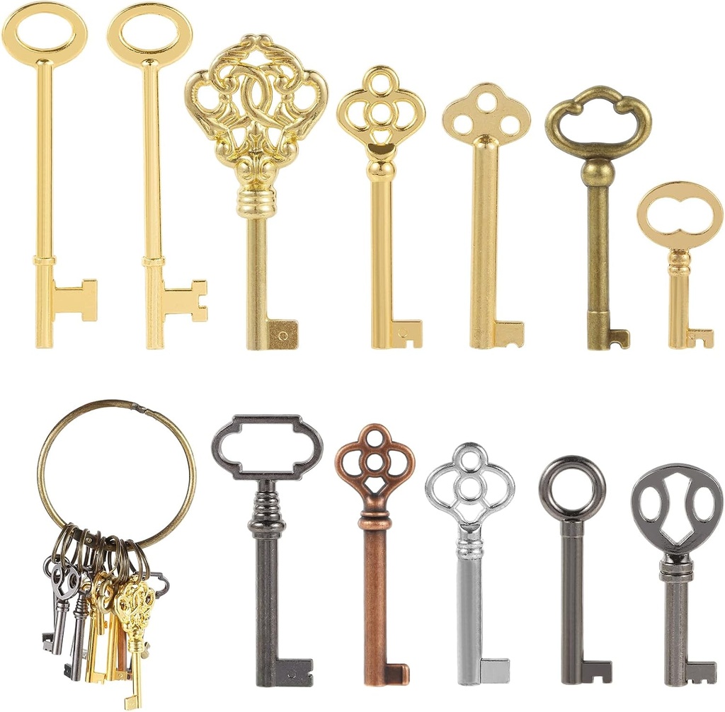 12PCS Hollow Barrel Skeleton Key, Hollow Skeleton Keys, Vintage Furniture, Vintage Locks, Decorations
