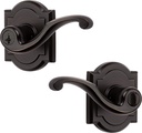 Baldwin Madrina, Entry Door Handle Reversible Lever with Keyed Lock Featuring SmartKey Re-key Technology, in Venetian Bronze