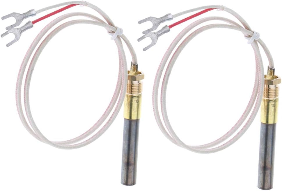 2 Pcs 24 Inch Millivolt Thermopile Generators Replacement for Gas Fireplaces, Fryers, Ovens, Water Heaters and Grills