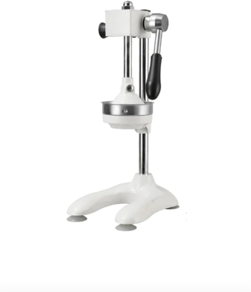 Manual Citrus Juicer Press with Two Moulds, Height 45cm, White and Silver, Countertop Fruit Squeezer (New Commercial Double Mould Hand Pomegranate Juice Press)