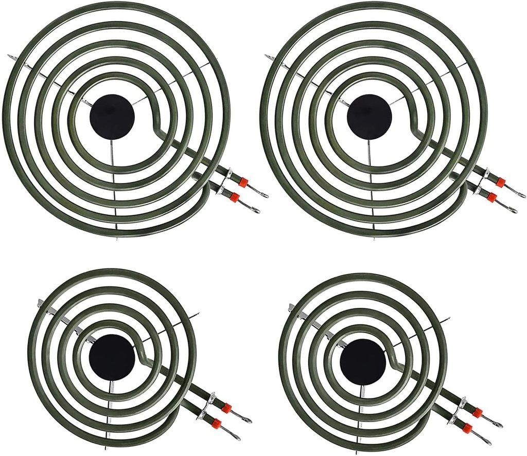 Upgraded MP22YA 4 Pack Electric Range Burner Element Unit Set, 2 x MP15YA 6" and 2 x MP21YA 8" Stove Burners Replacement for Kenmore Hardwick Maytag Norge Whirlpool Electric Range Stove Parts