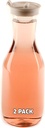[2 PACK] Clear Plastic Heavy Duty Pitcher - Large Water Carafes, Plastic Bottles with Flip Top Lid, Beverage Pitchers with Lid - BPA Free Plastic Decanter, Juice, Ice Tea, Picnic, Catering (50 Oz)
