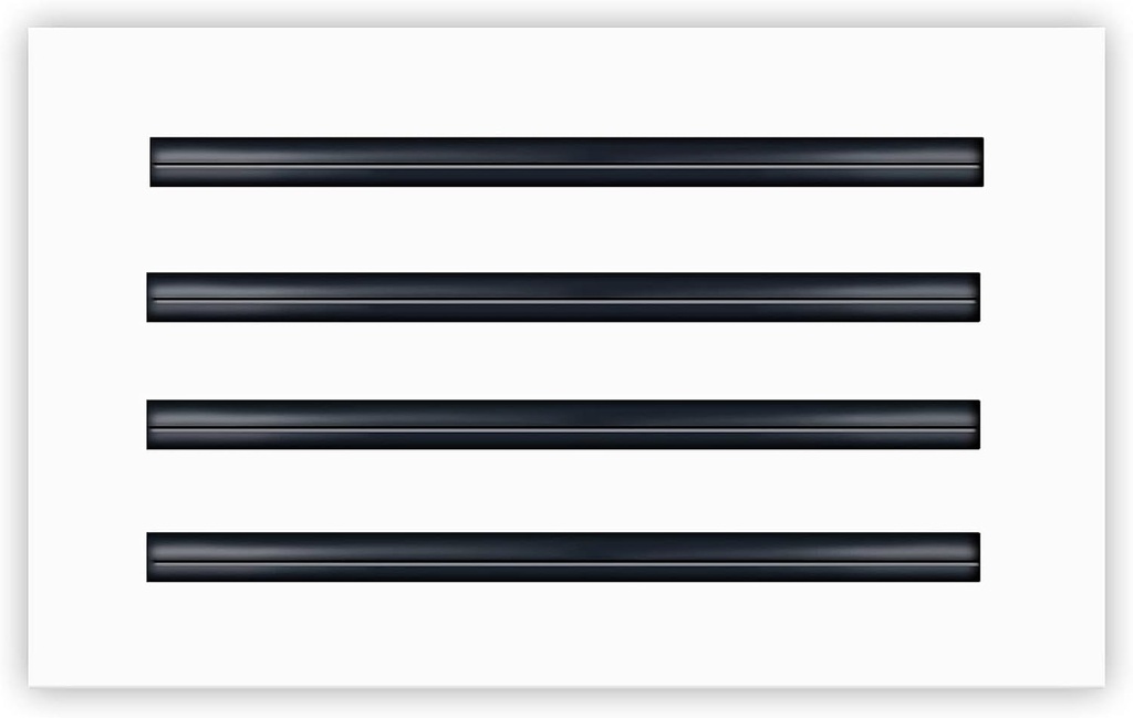 BUILDMART - 12x8 White Modern AC Vent Cover - Decorative Air Vent - Standard Linear Slot Diffuser - Register Grille for Ceiling, Walls & Floors - Texas Buildmart