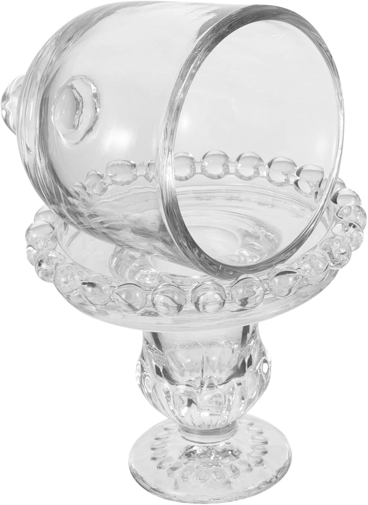 Glass Dessert Holder Sealing Storage Jar for Cookies Snacks Wedding Candy Bowl with Lid